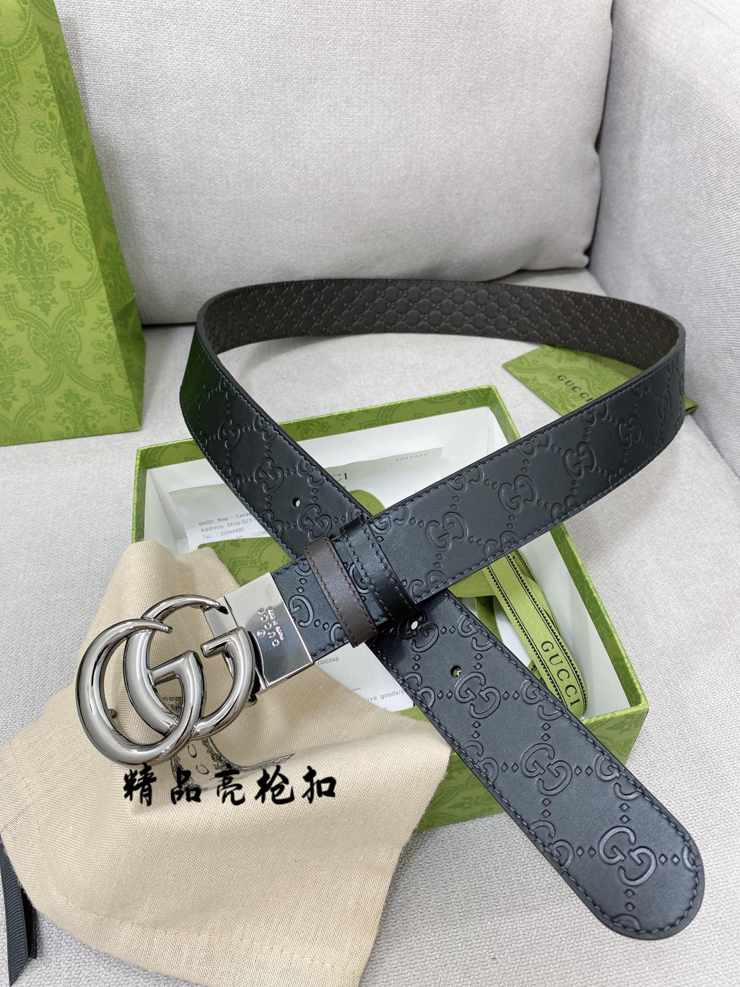 Gucci Leather Belt Top Grain Leather M