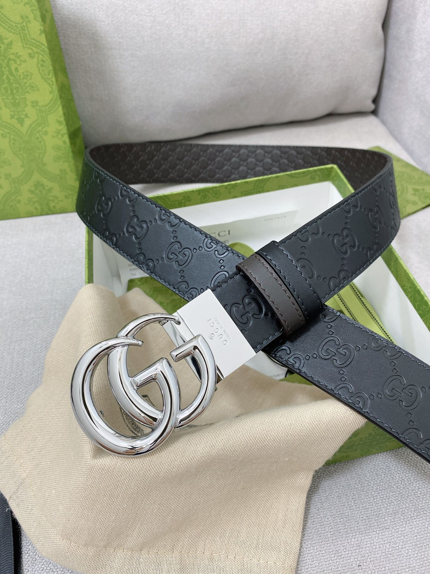 Gucci Leather Belt Top Grain Leather M