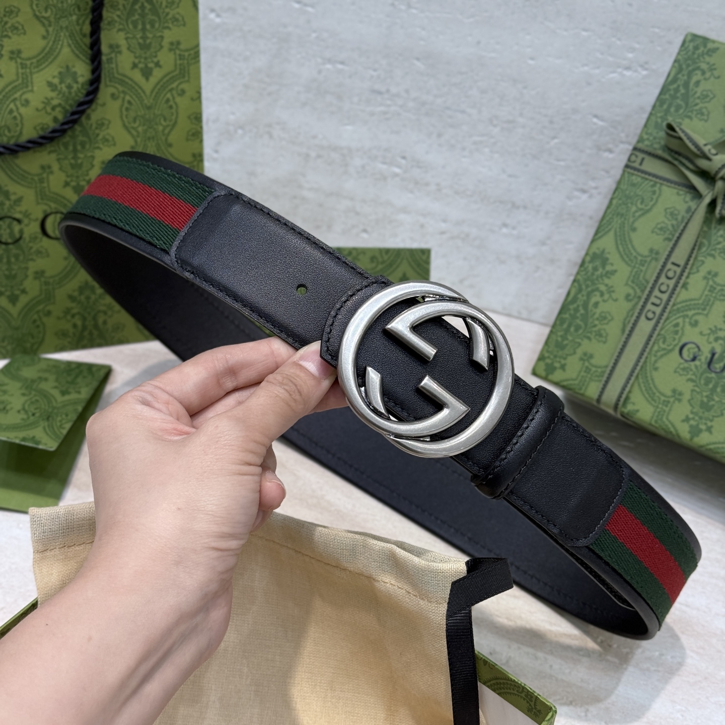 Gucci Male Basic Belt Green M