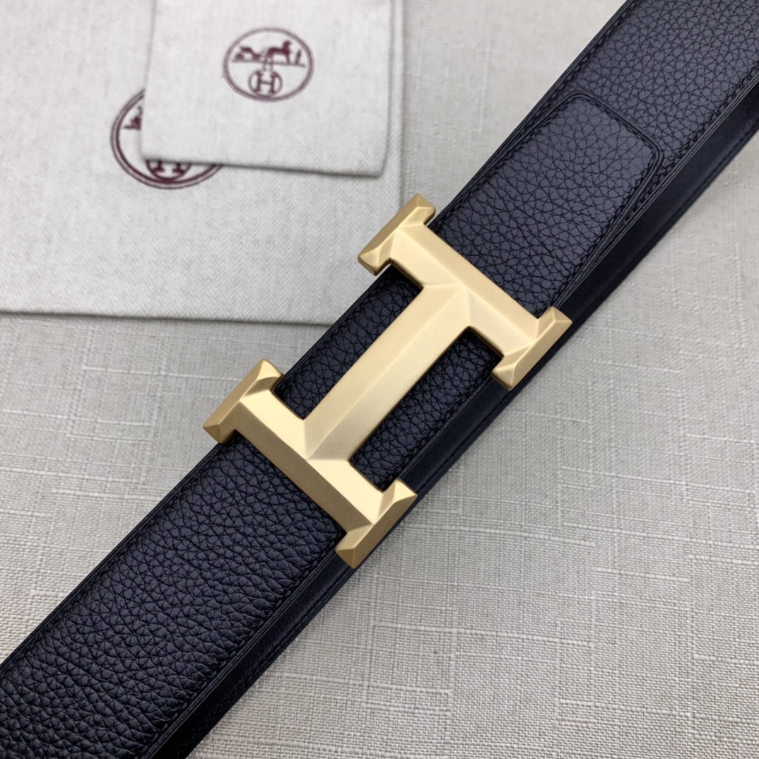 Hermès Basic Belt Top Grain Leather Black 38mm-m