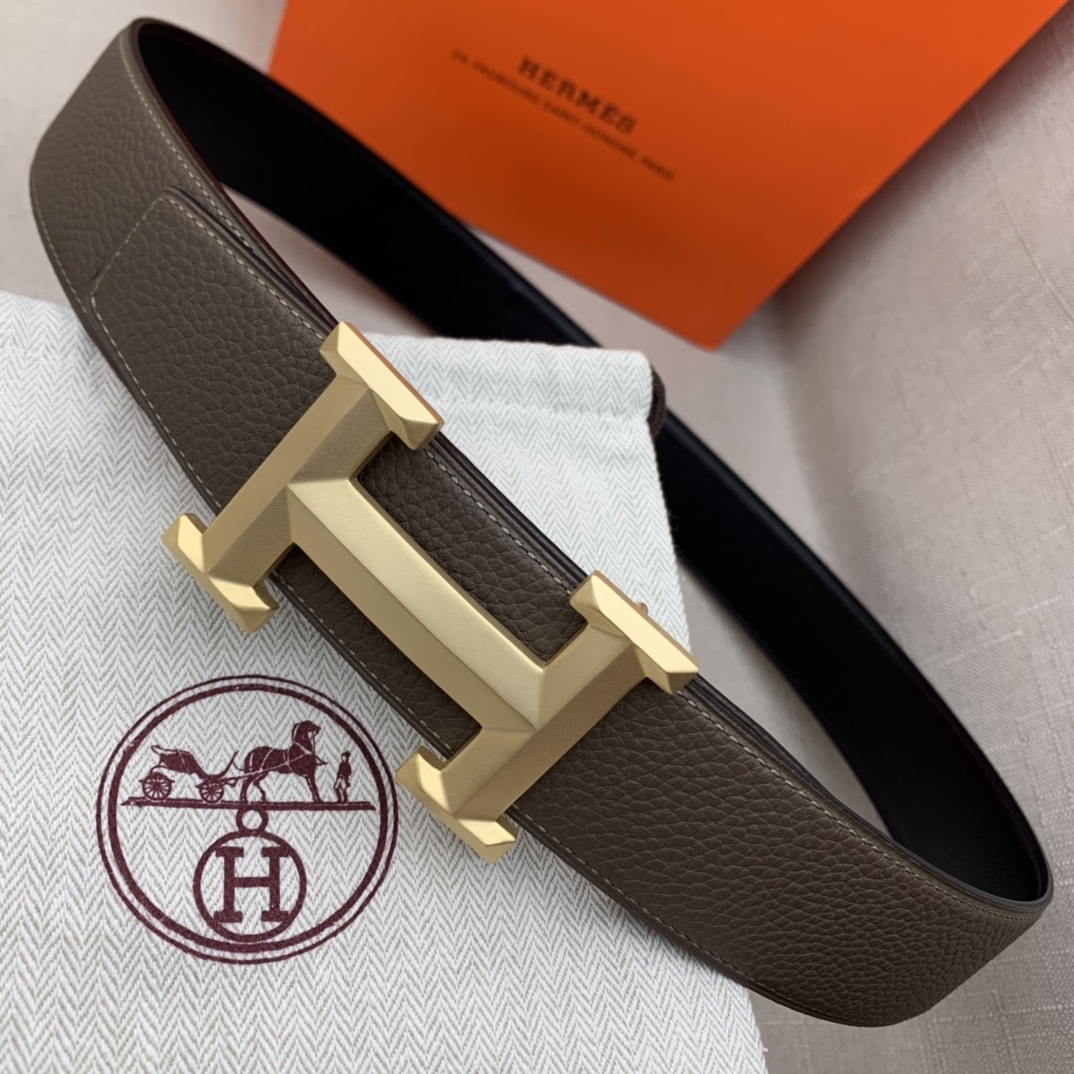 Hermès Basic Belt Top Grain Leather Black 38mm-m