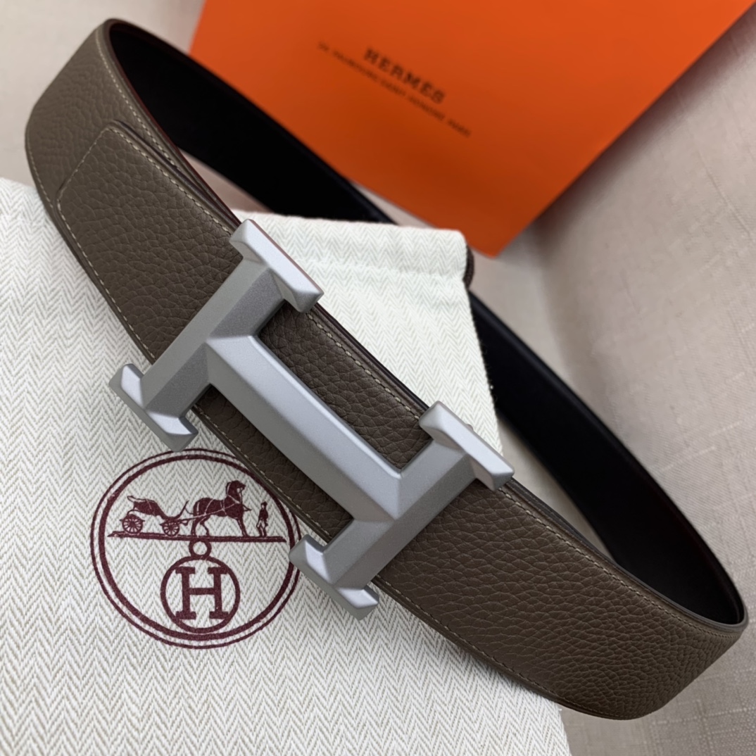 Hermès Basic Belt Top Grain Leather Black 38mm-m