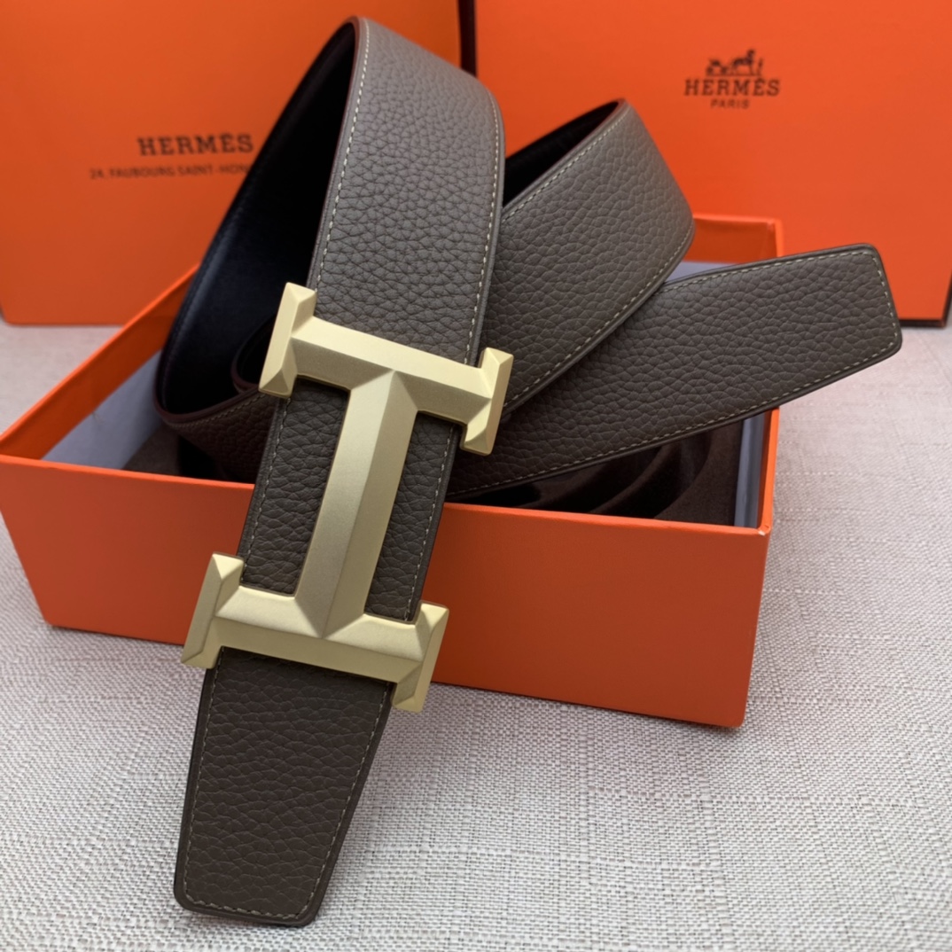 Hermès Basic Belt Top Grain Leather Black 38mm-m