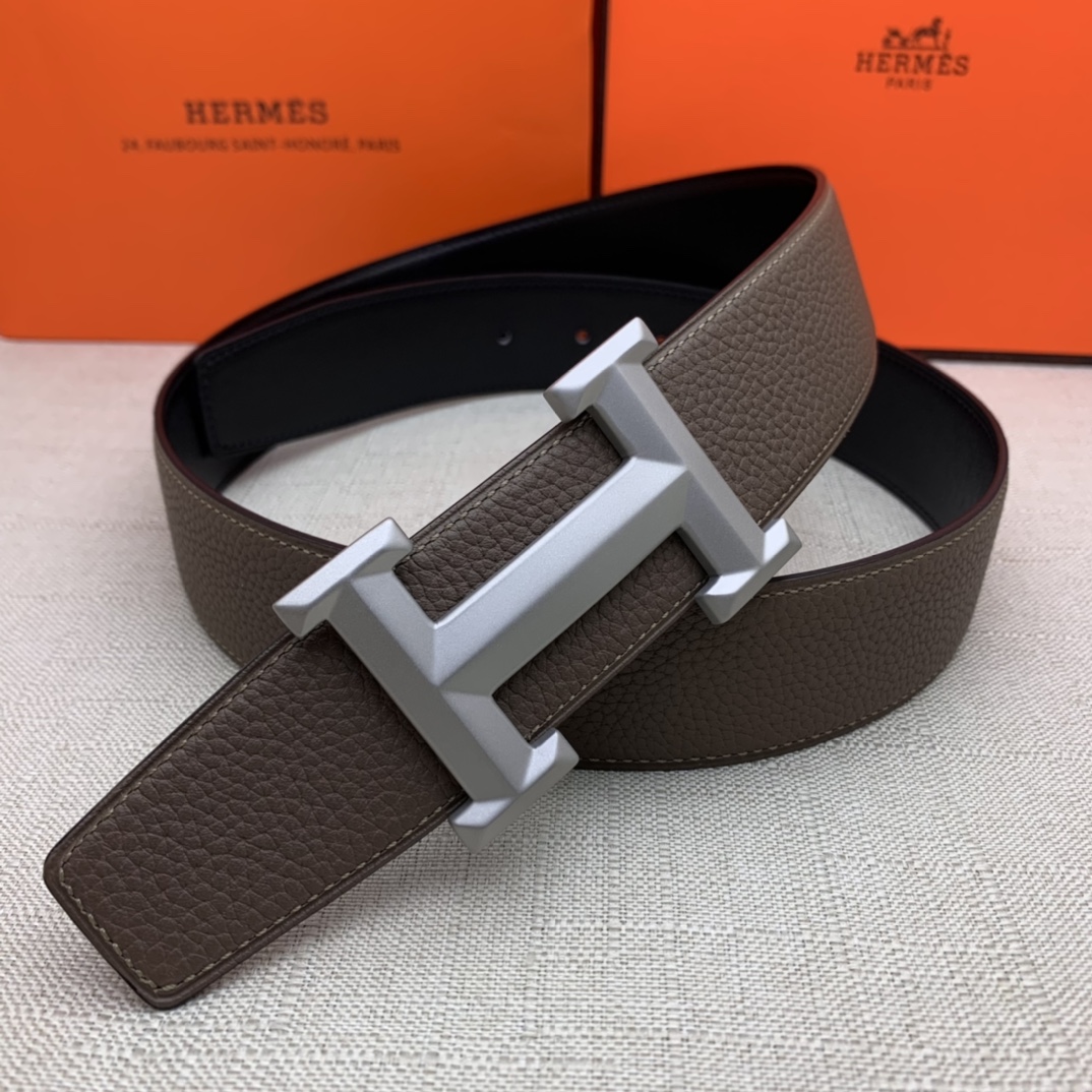 Hermès Basic Belt Top Grain Leather Black 38mm-m