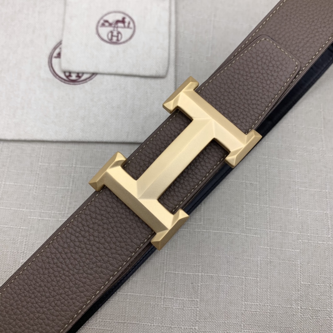 Hermès Basic Belt Top Grain Leather Black 38mm-m