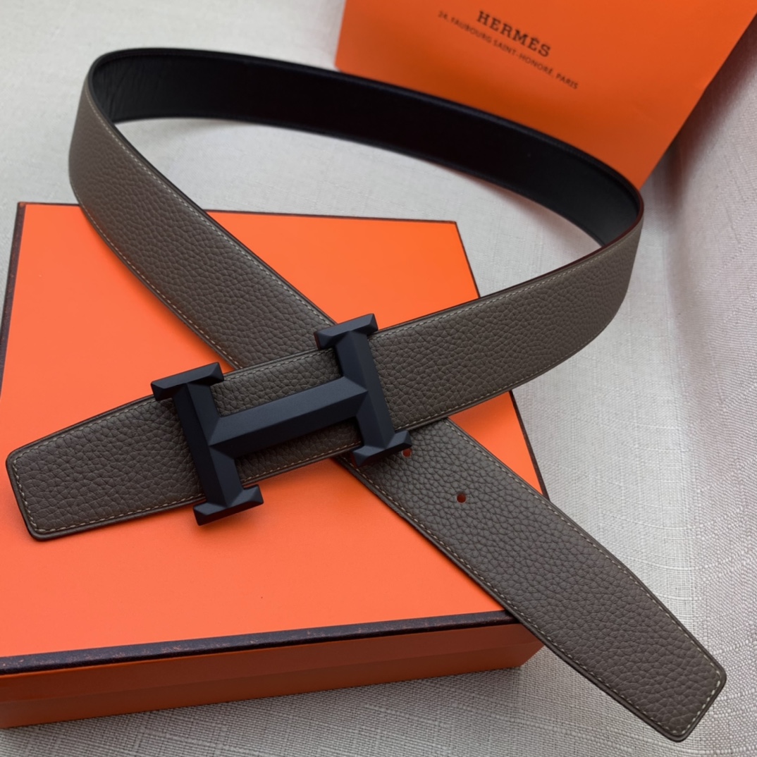 Hermès Basic Belt Top Grain Leather Black 38mm-m