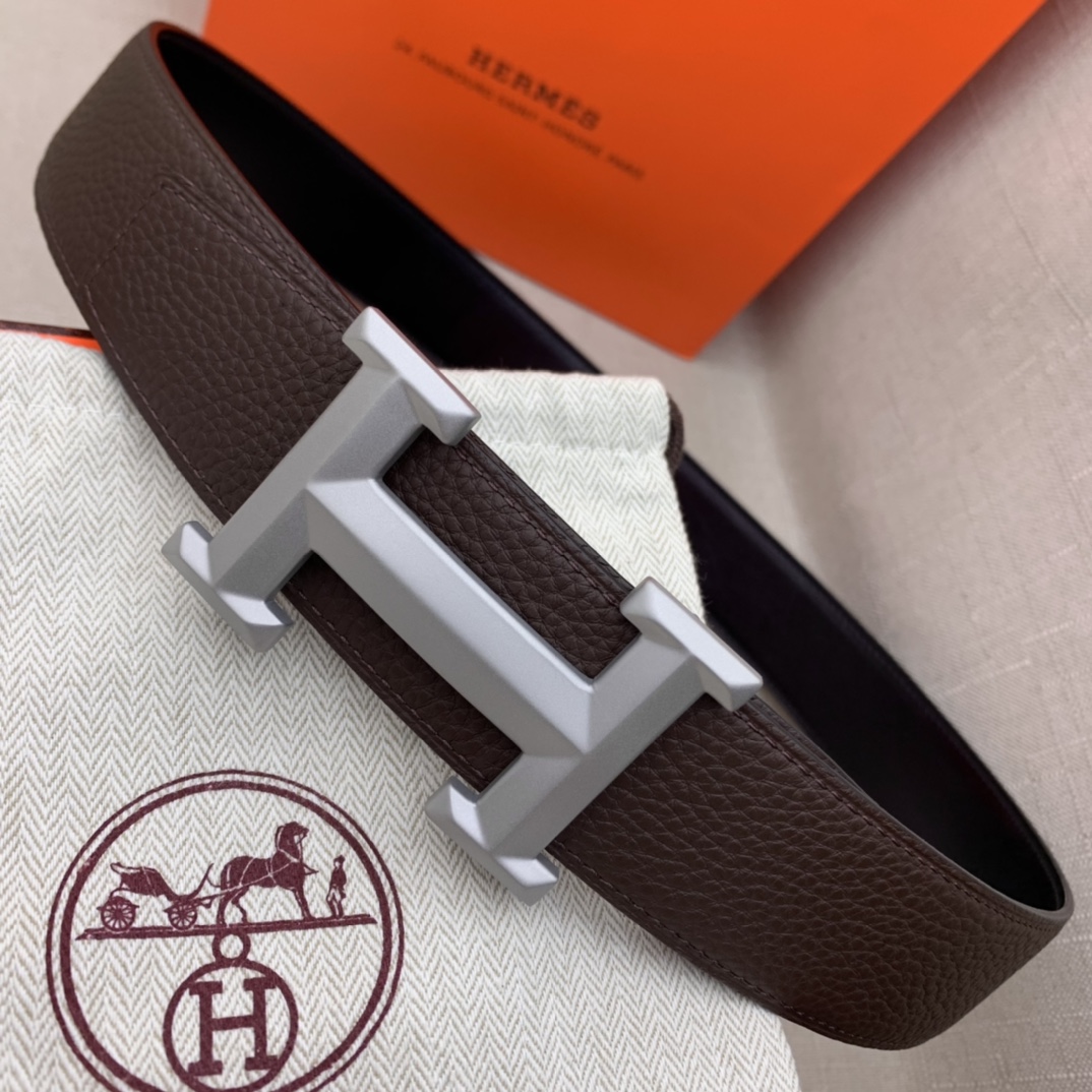 Hermès Basic Belt Top Grain Leather Black 38mm-m