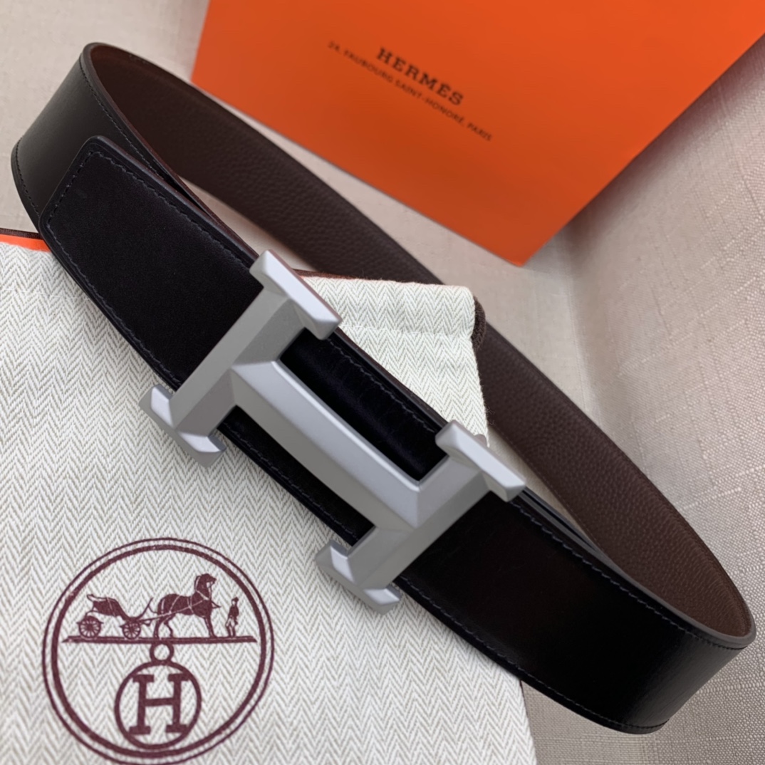 Hermès Basic Belt Top Grain Leather Black 38mm-m