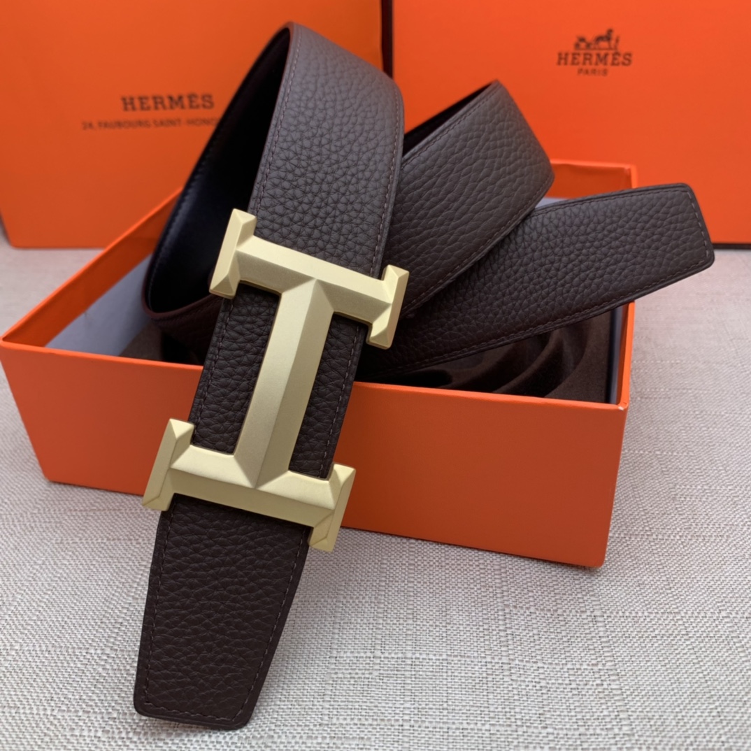 Hermès Basic Belt Top Grain Leather Black 38mm-m