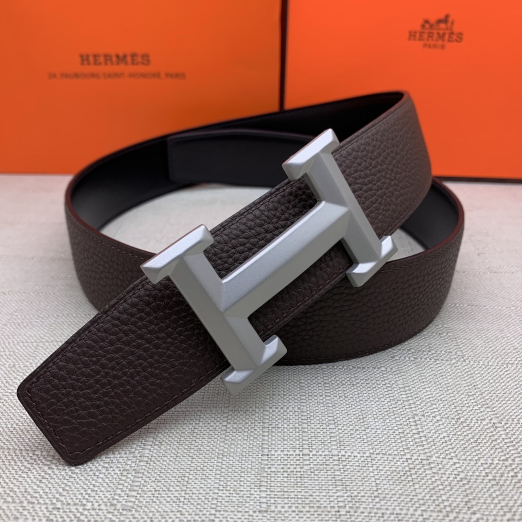 Hermès Basic Belt Top Grain Leather Black 38mm-m