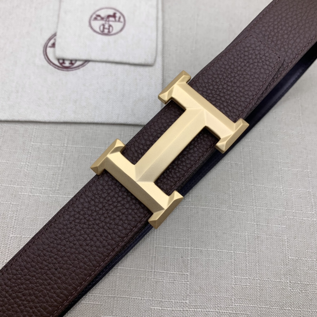 Hermès Basic Belt Top Grain Leather Black 38mm-m