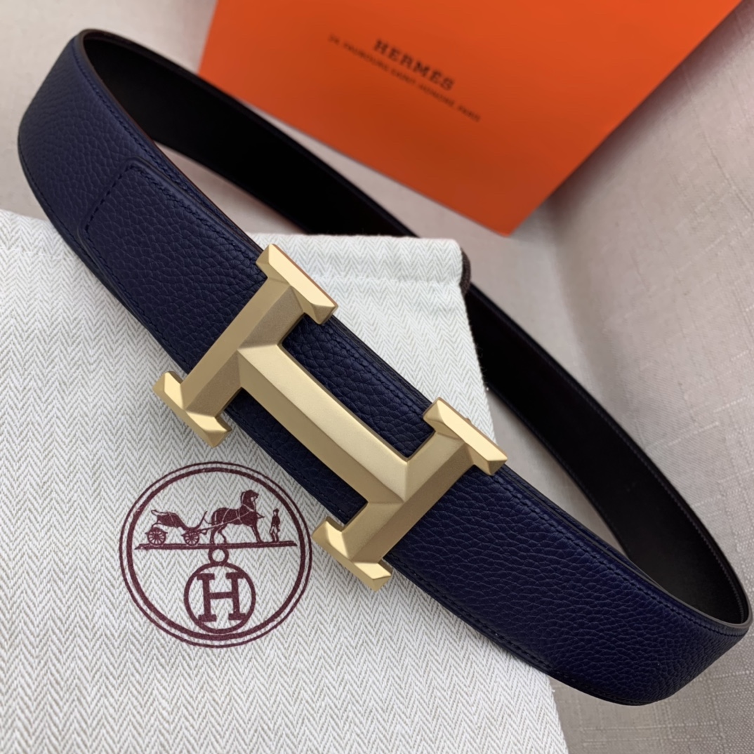 Hermès Basic Belt Top Grain Leather Black 38mm-m
