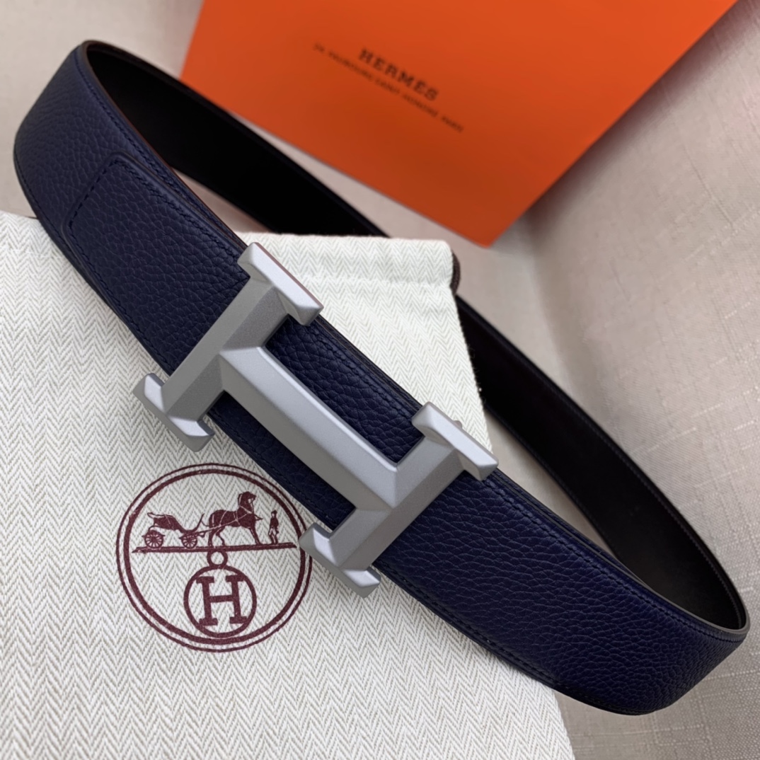 Hermès Basic Belt Top Grain Leather Black 38mm-m