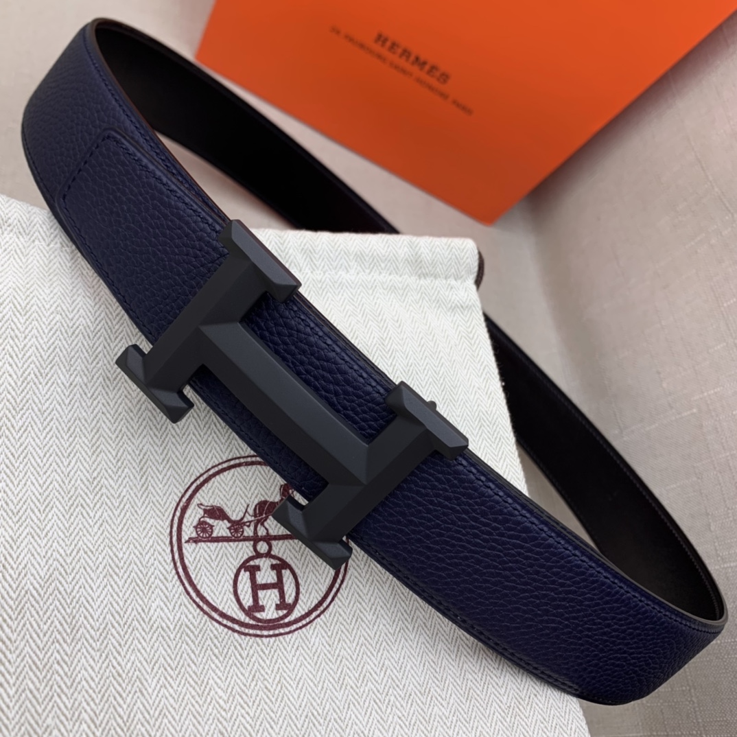 Hermès Basic Belt Top Grain Leather Black 38mm-m