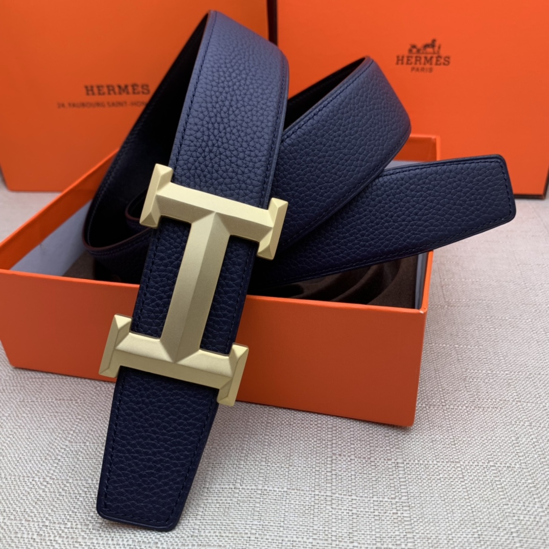 Hermès Basic Belt Top Grain Leather Black 38mm-m