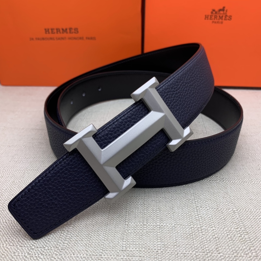 Hermès Basic Belt Top Grain Leather Black 38mm-m