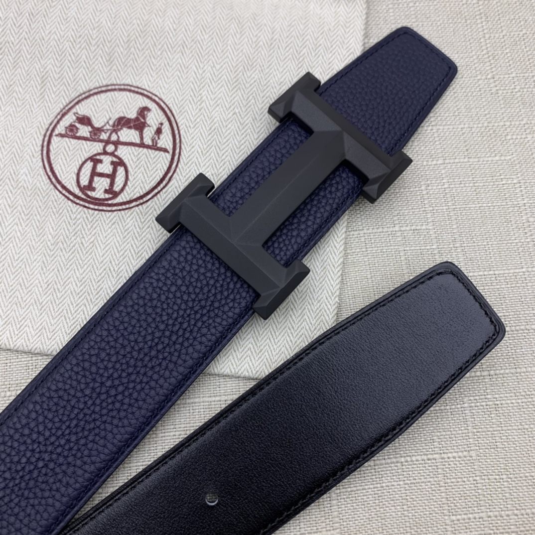 Hermès Basic Belt Top Grain Leather Black 38mm-m