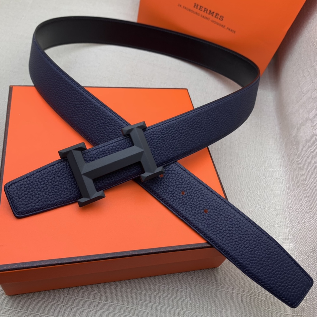 Hermès Basic Belt Top Grain Leather Black 38mm-m