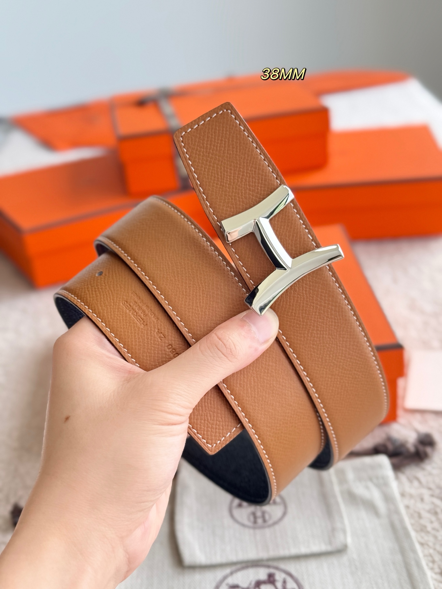Hermès Male Basic Belt 38mm-s-m