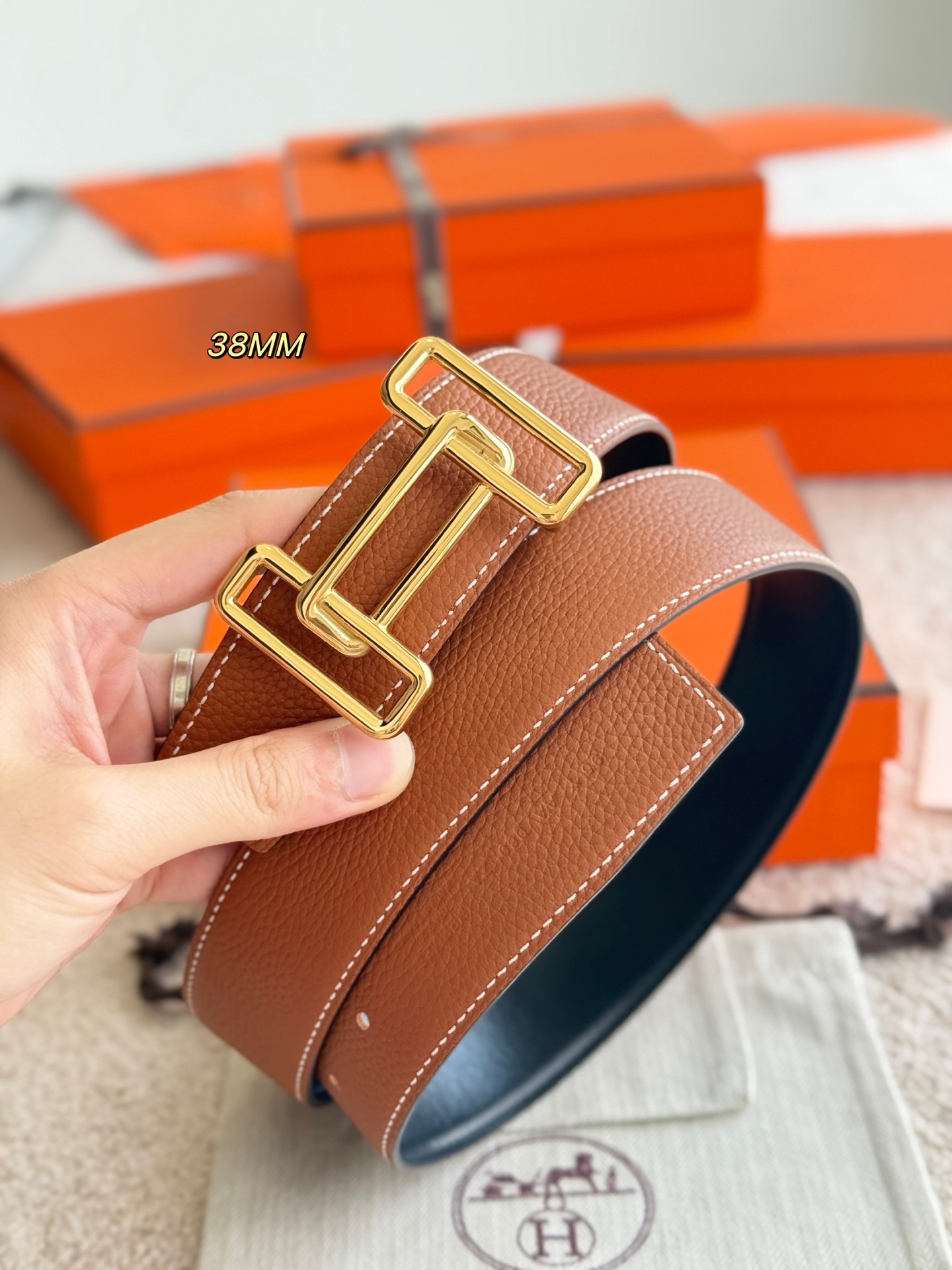 Hermès Male Basic Belt 38mm-s-m