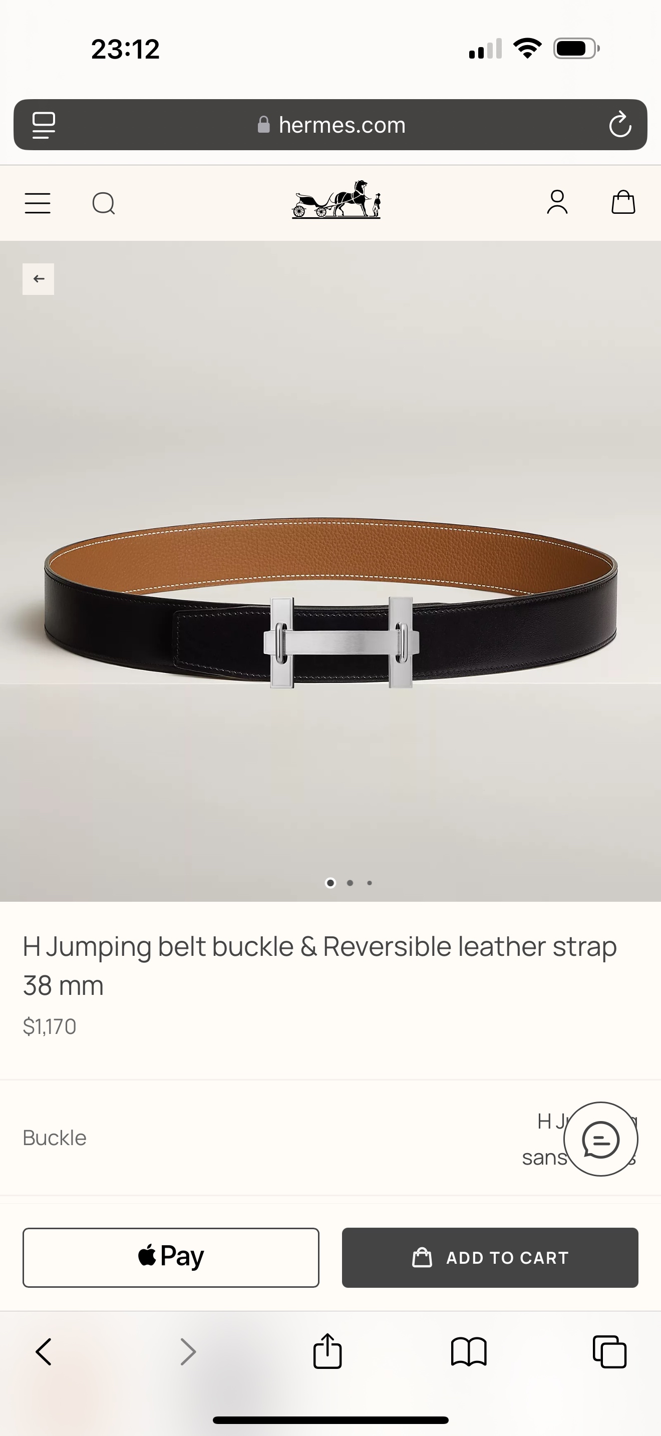Hermès Male Basic Belt 38mm-s-m