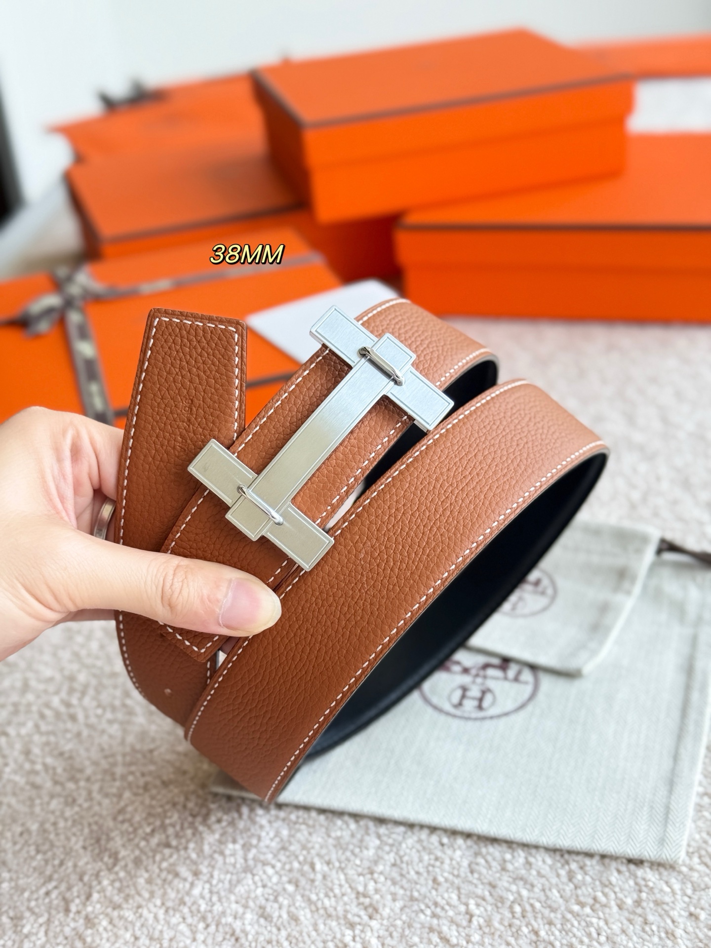 Hermès Male Basic Belt 38mm-s-m