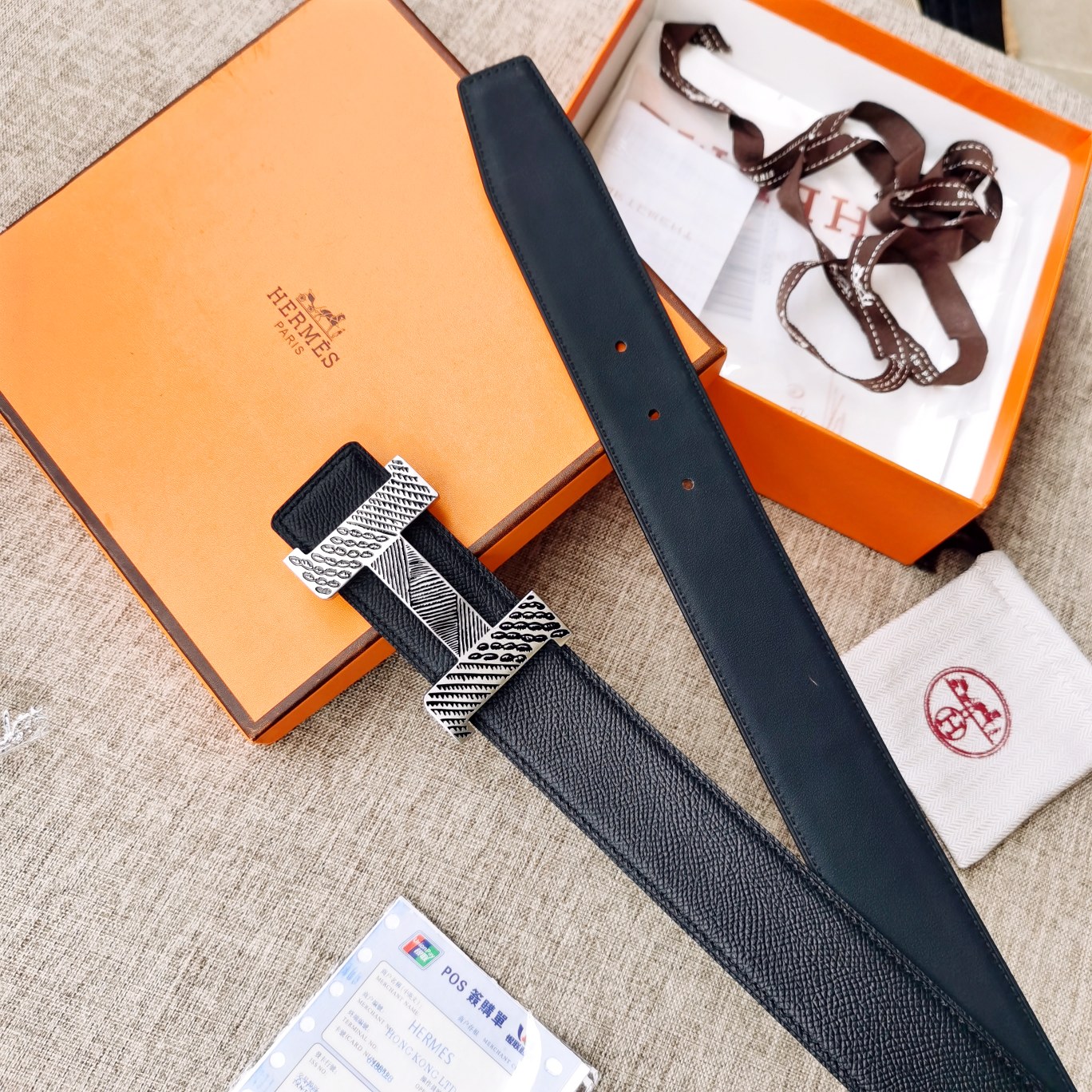 Hermès Male Leather Belt Top Grain Leather S-m