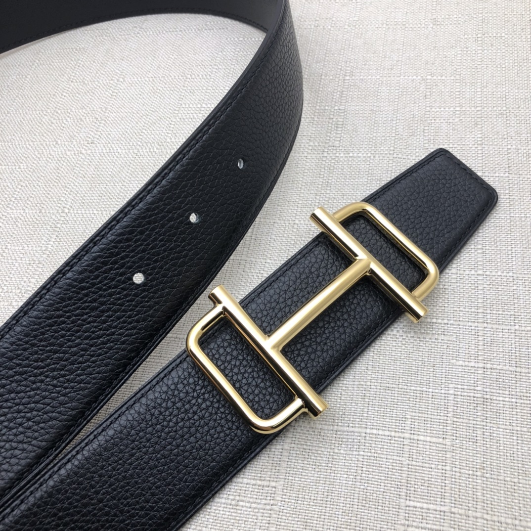 Hermès Basic Belt Top Grain Leather Black 38mm-s-m