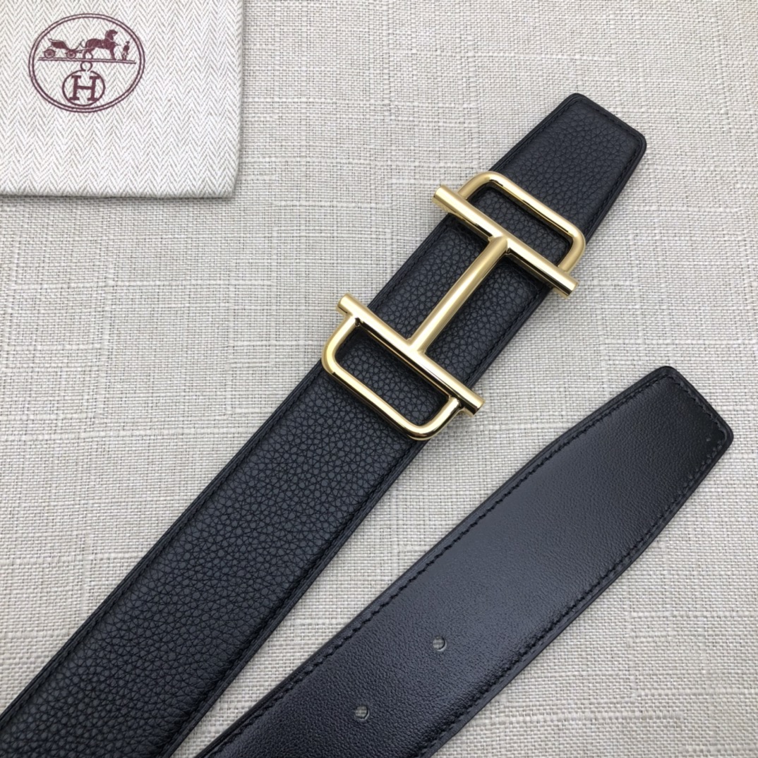 Hermès Basic Belt Top Grain Leather Black 38mm-s-m