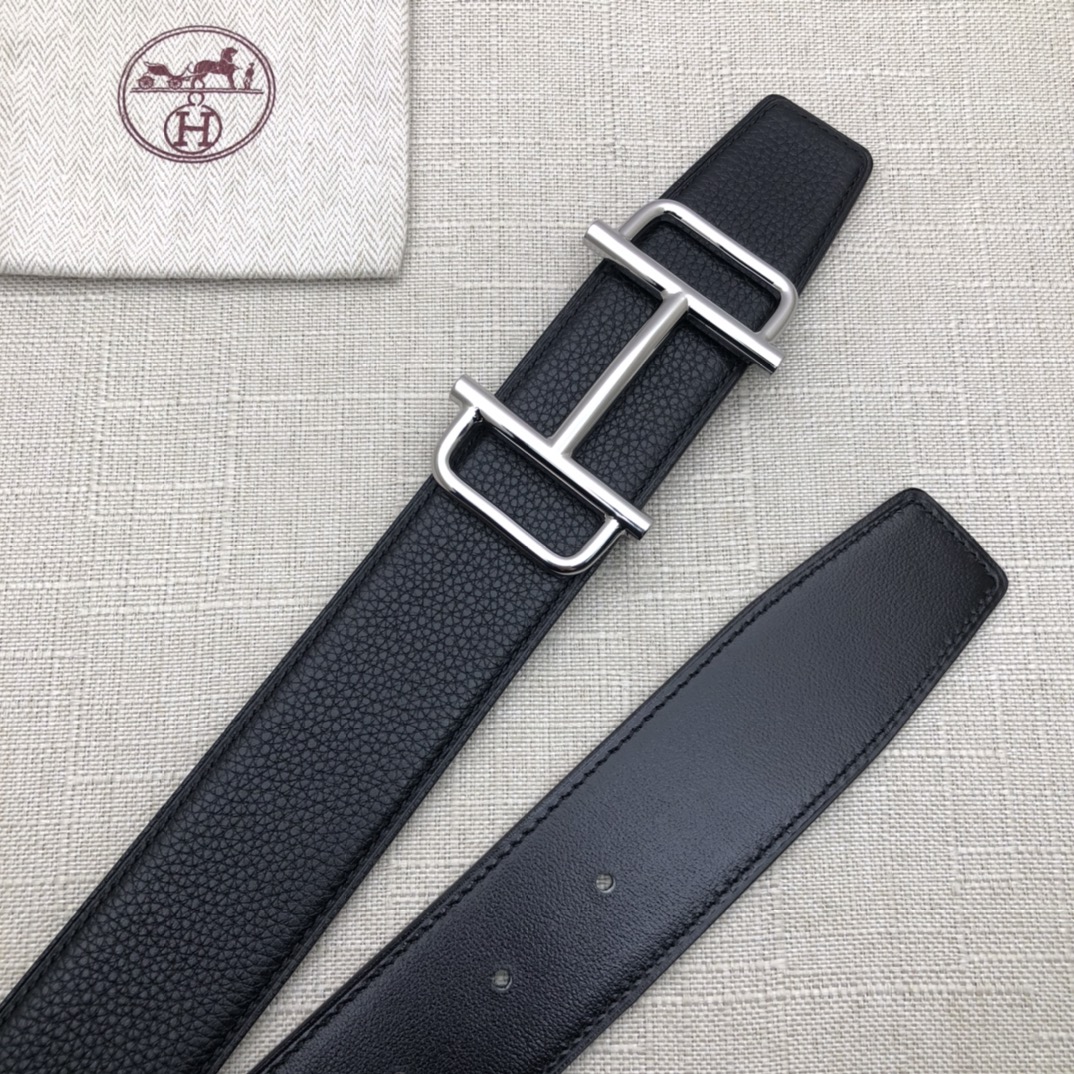 Hermès Basic Belt Top Grain Leather Black 38mm-s-m