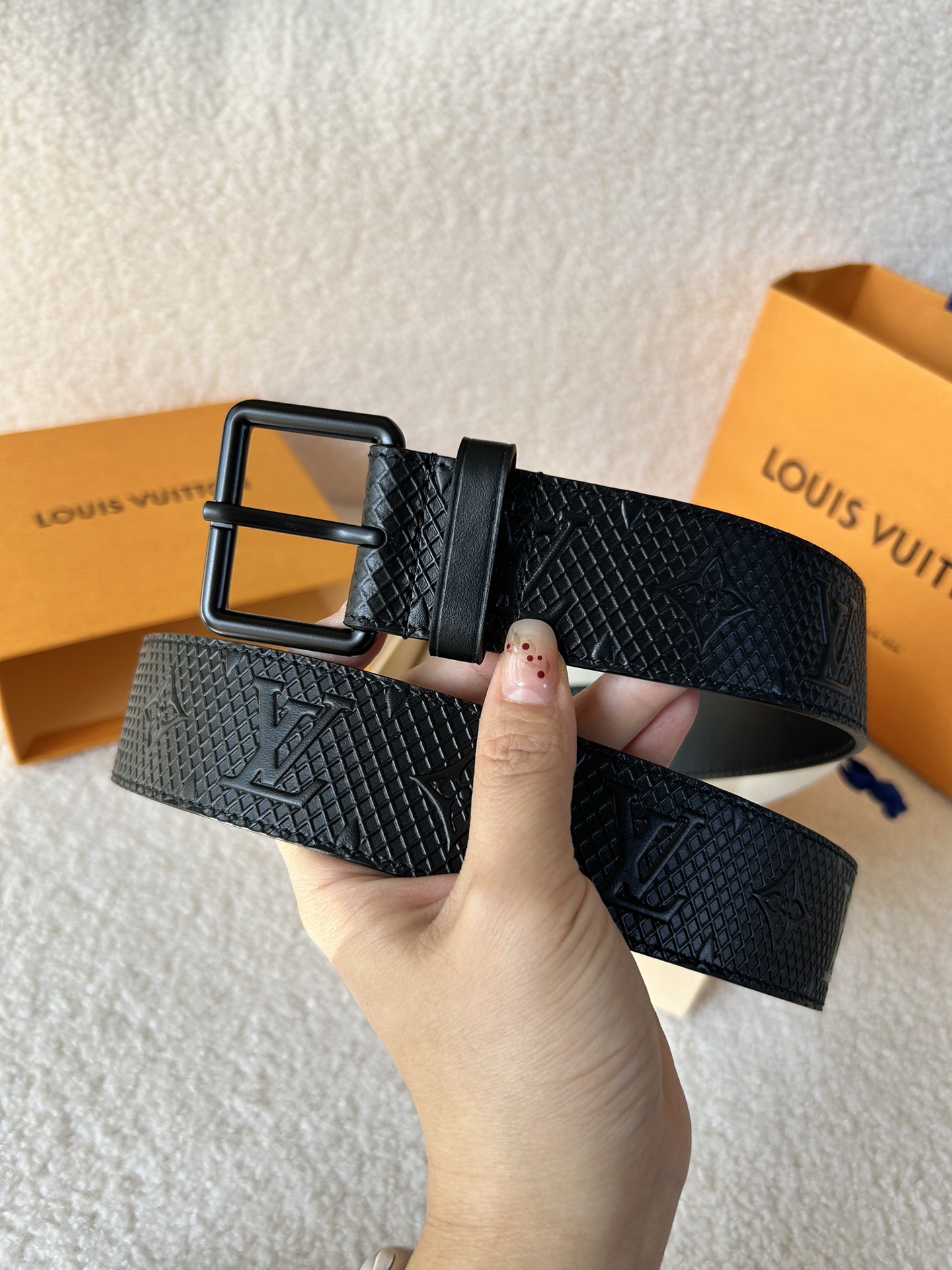 Louis Vuitton Leather Belt Cow Leather L