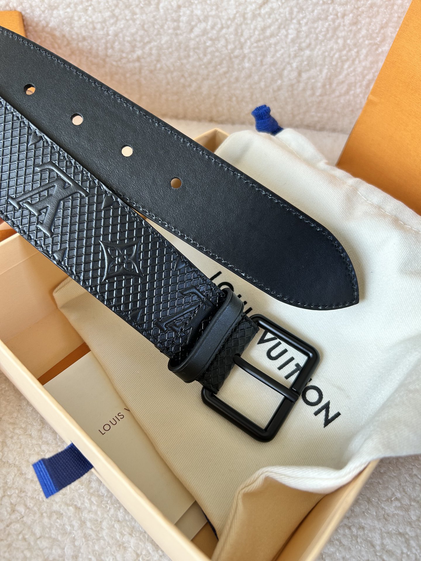 Louis Vuitton Leather Belt Cow Leather L