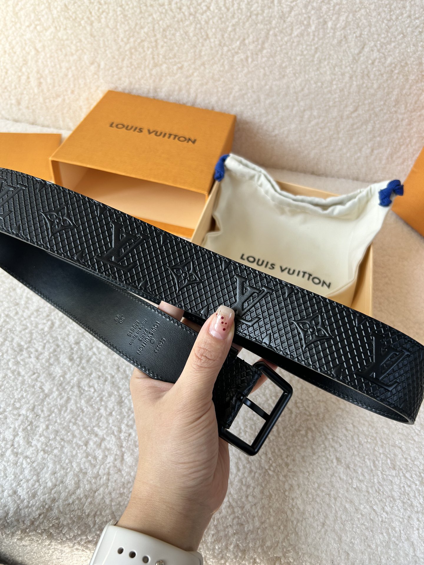 Louis Vuitton Leather Belt Cow Leather L