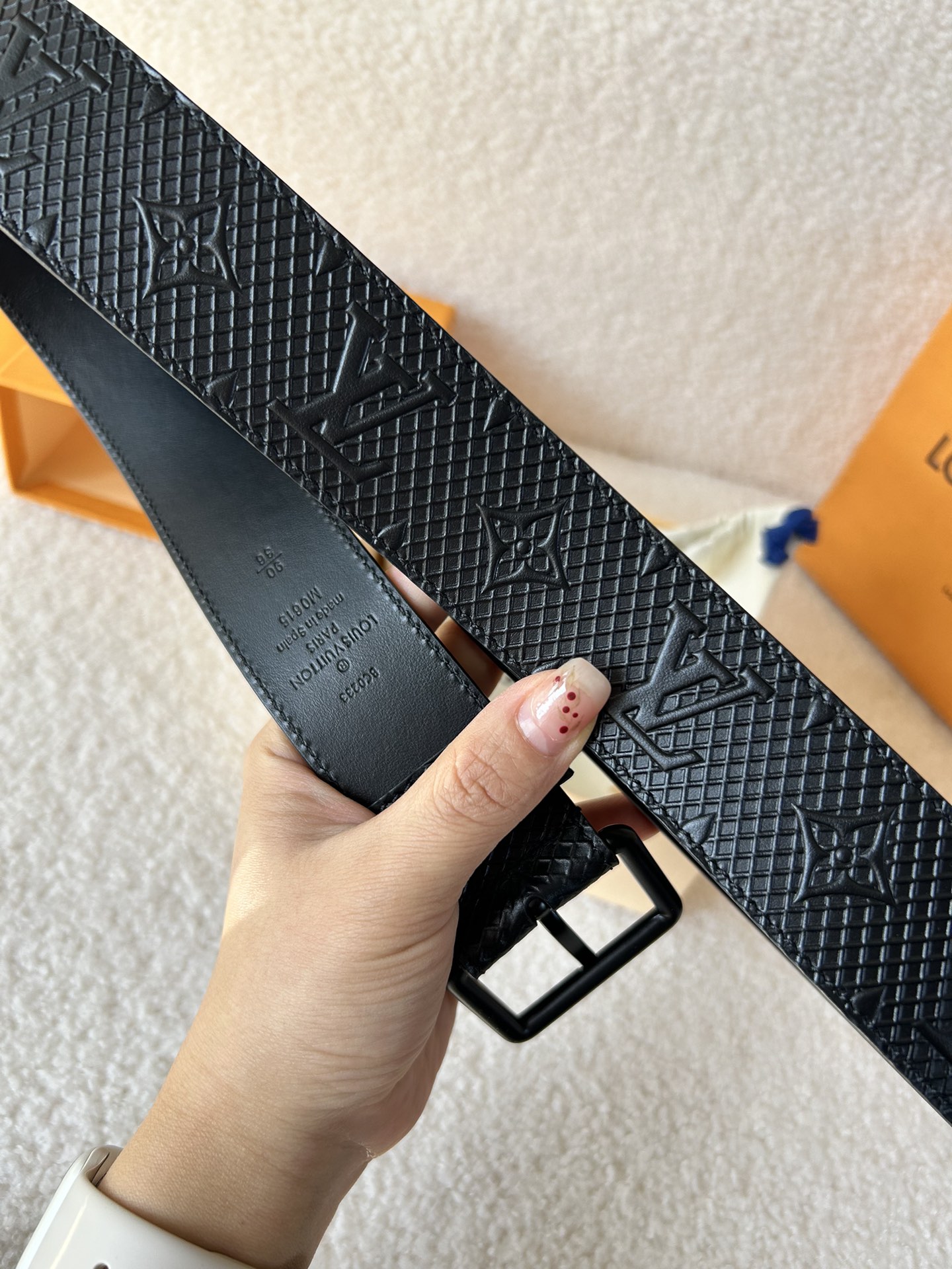 Louis Vuitton Leather Belt Cow Leather L