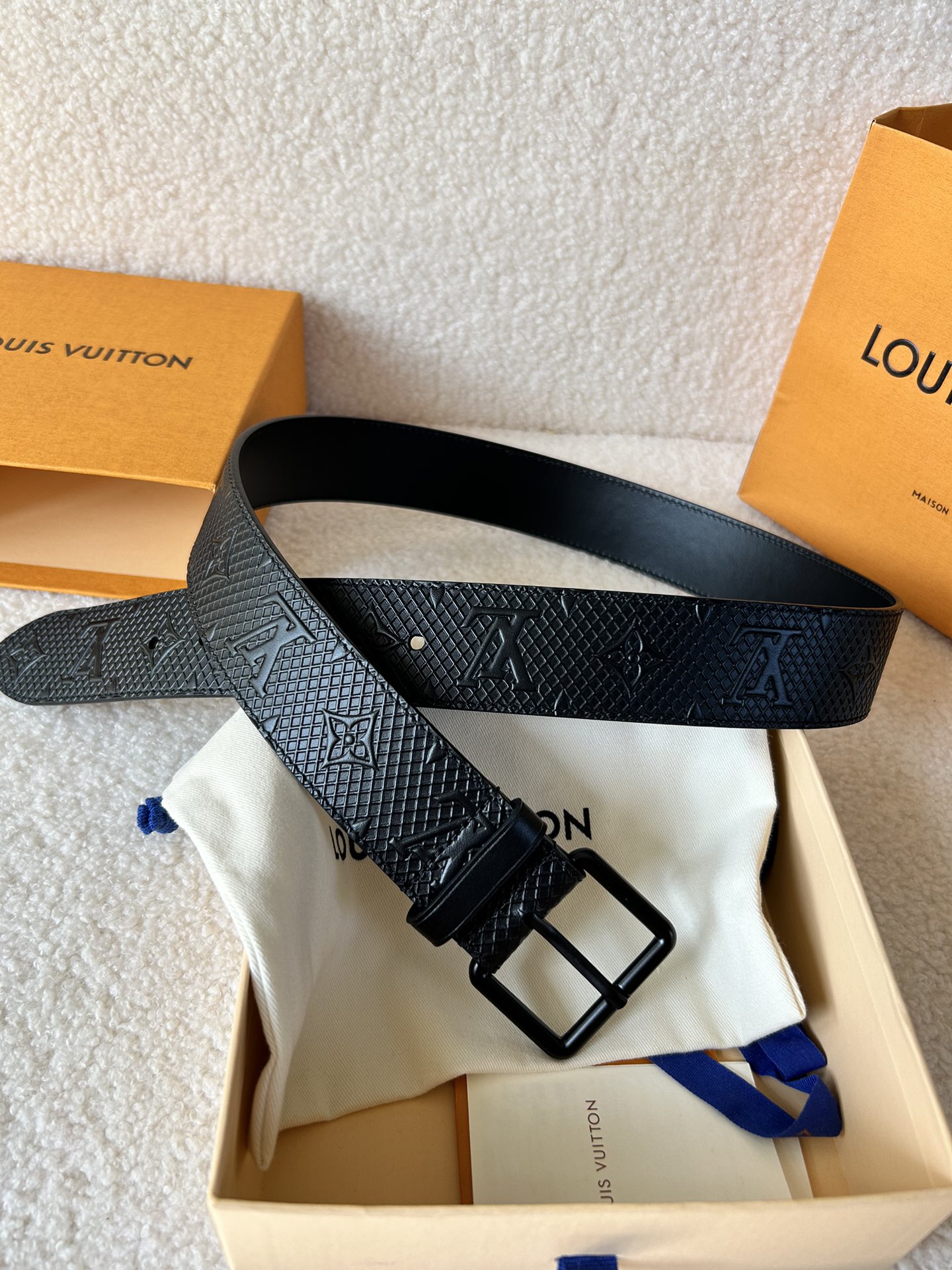 Louis Vuitton Leather Belt Cow Leather L