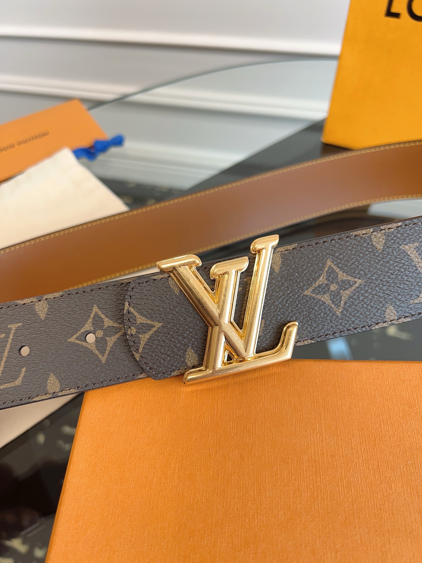 Louis Vuitton Male Canvas Belt Canvas 40mm-s-m-l