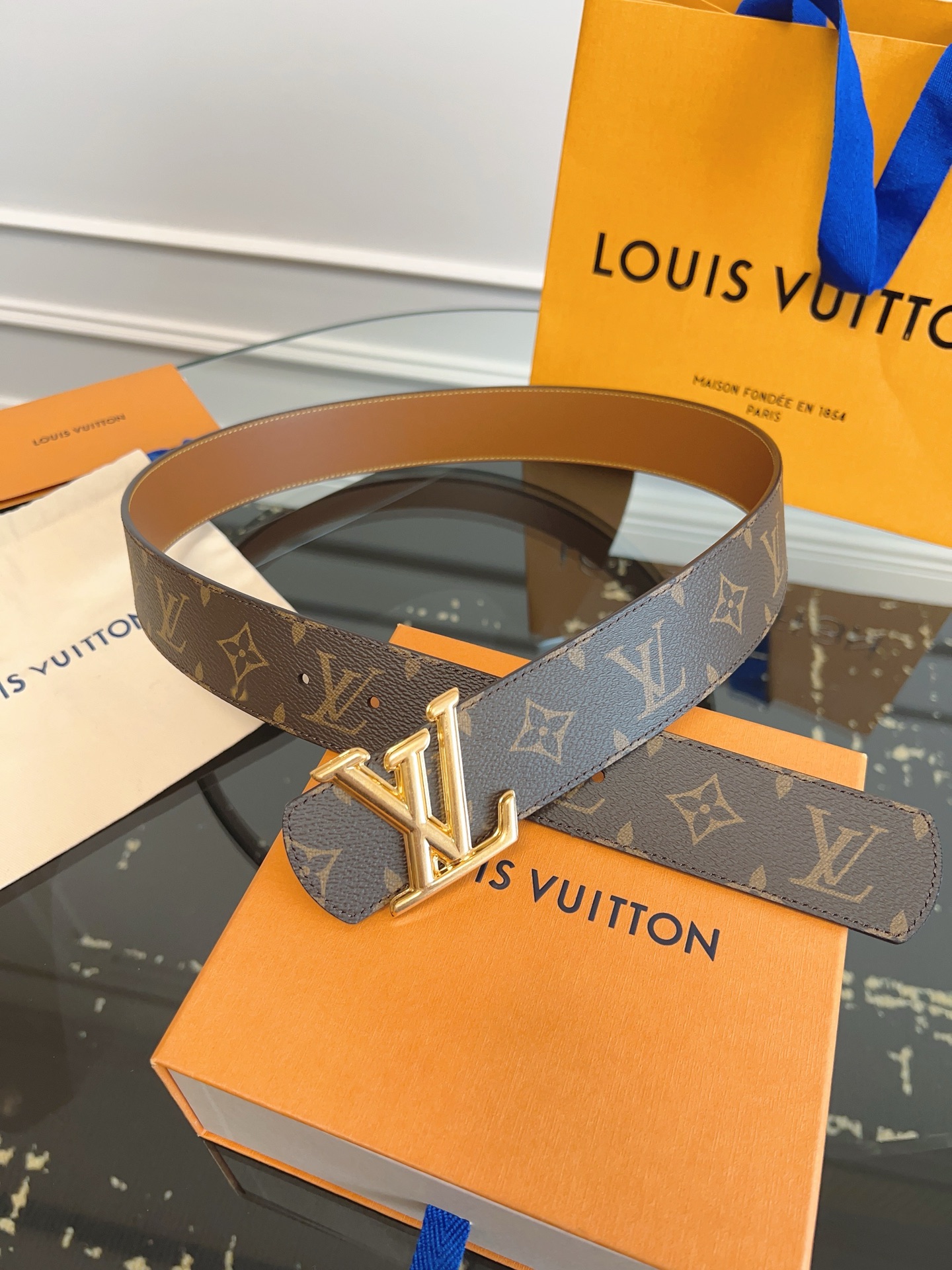 Louis Vuitton Male Canvas Belt Canvas 40mm-s-m-l