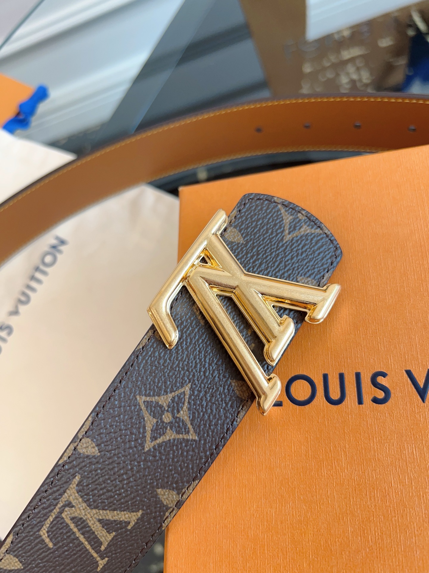 Louis Vuitton Male Canvas Belt Canvas 40mm-s-m-l