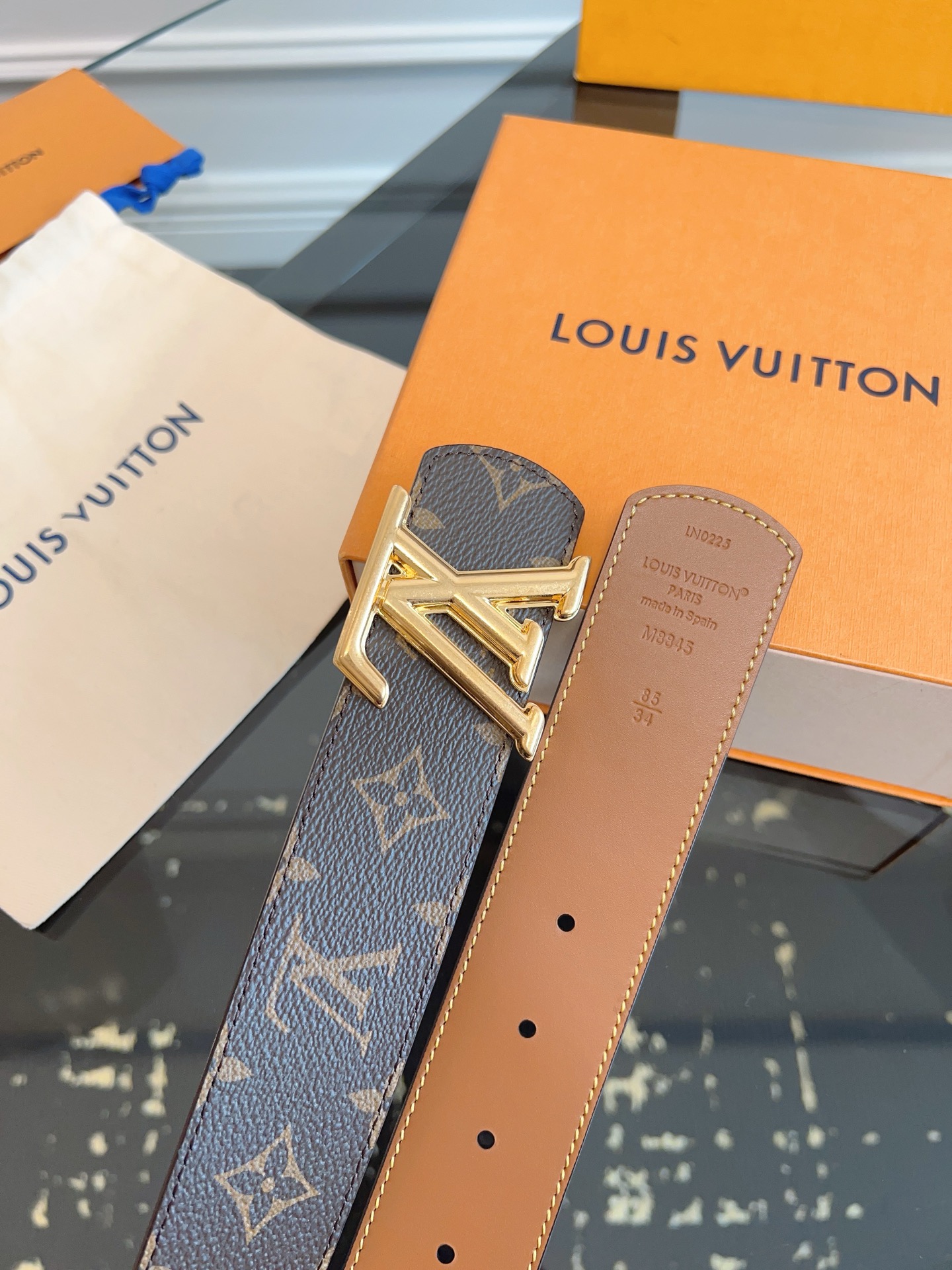 Louis Vuitton Male Canvas Belt Canvas 40mm-s-m-l