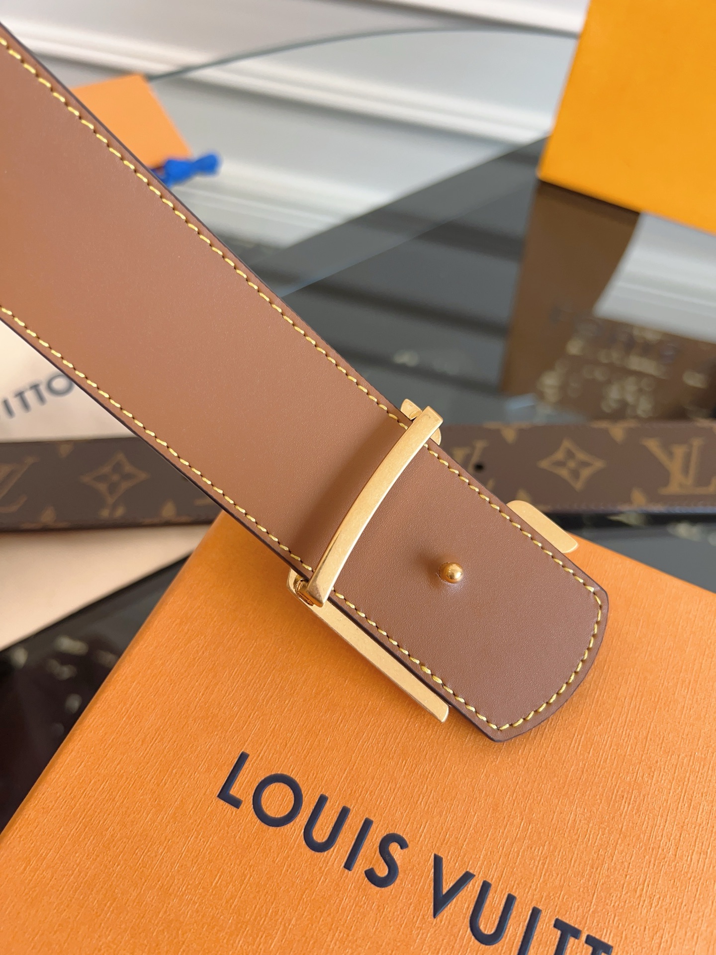 Louis Vuitton Male Canvas Belt Canvas 40mm-s-m-l