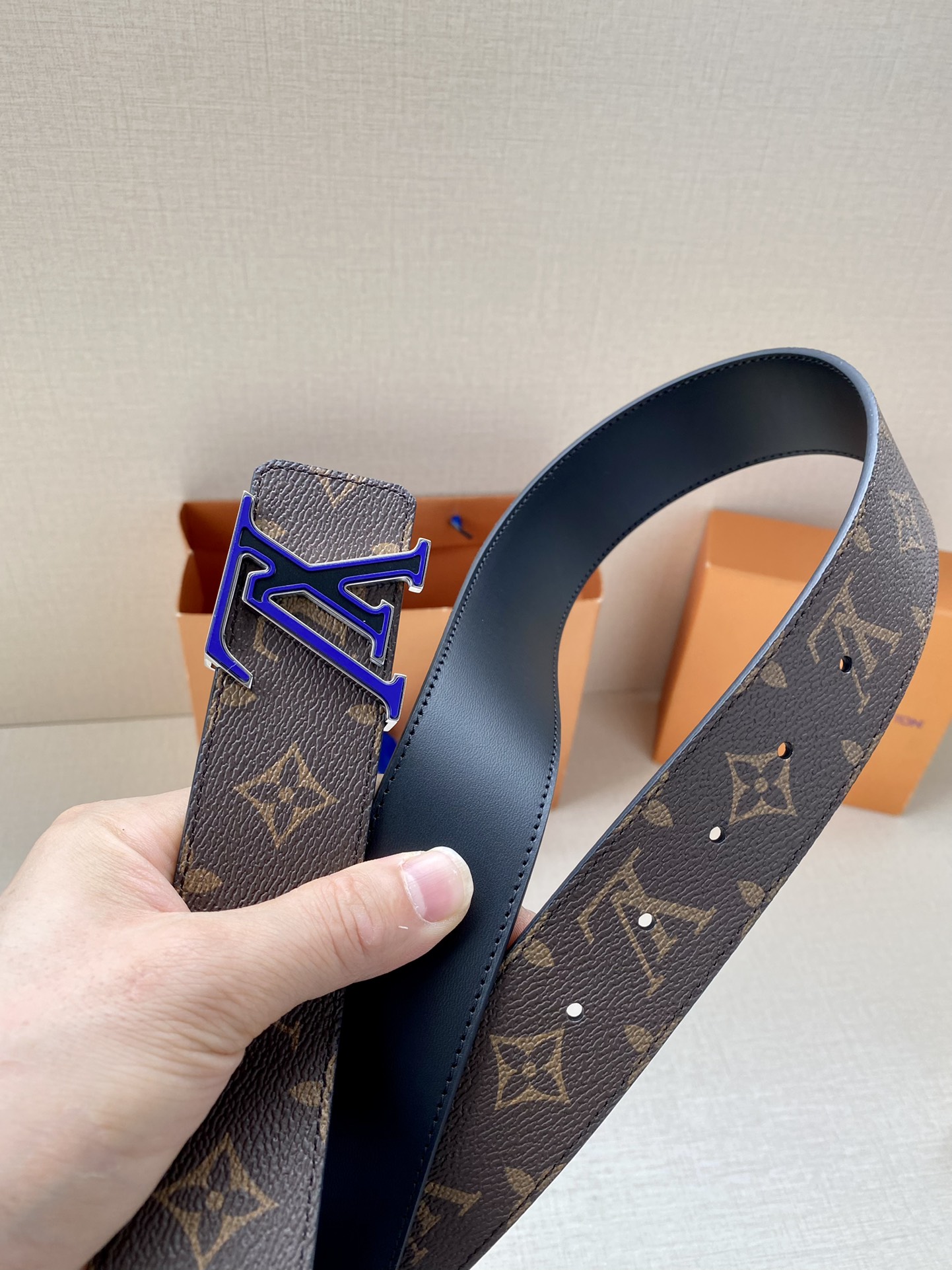 Louis Vuitton Male Leather Belt M-l