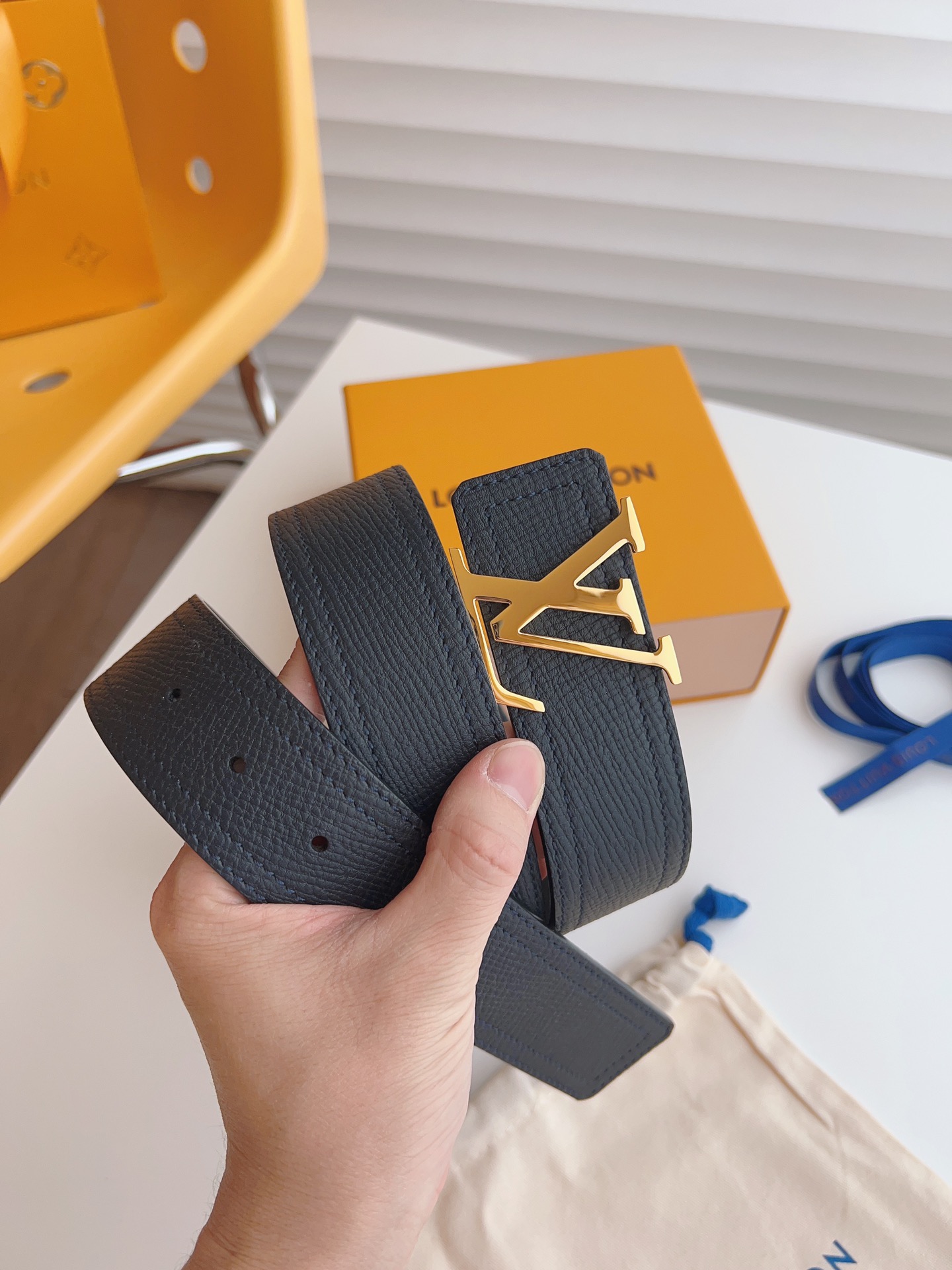 Louis Vuitton Basic Belt Cow Leather Black S-m-l