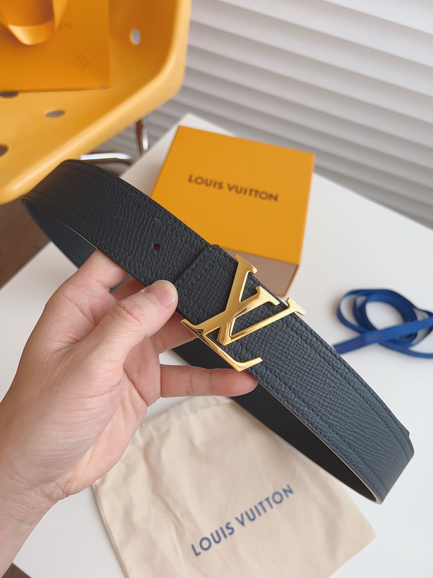 Louis Vuitton Basic Belt Cow Leather Black S-m-l