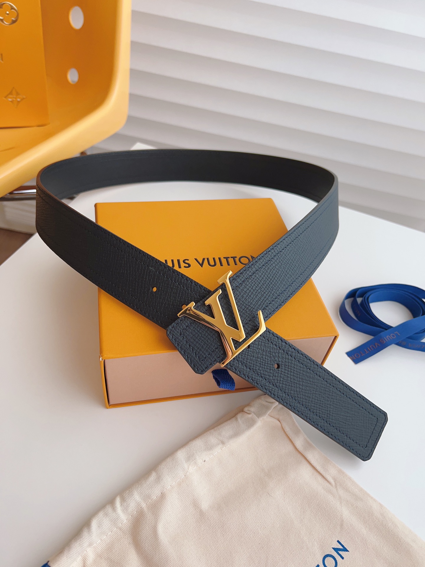 Louis Vuitton Basic Belt Cow Leather Black S-m-l