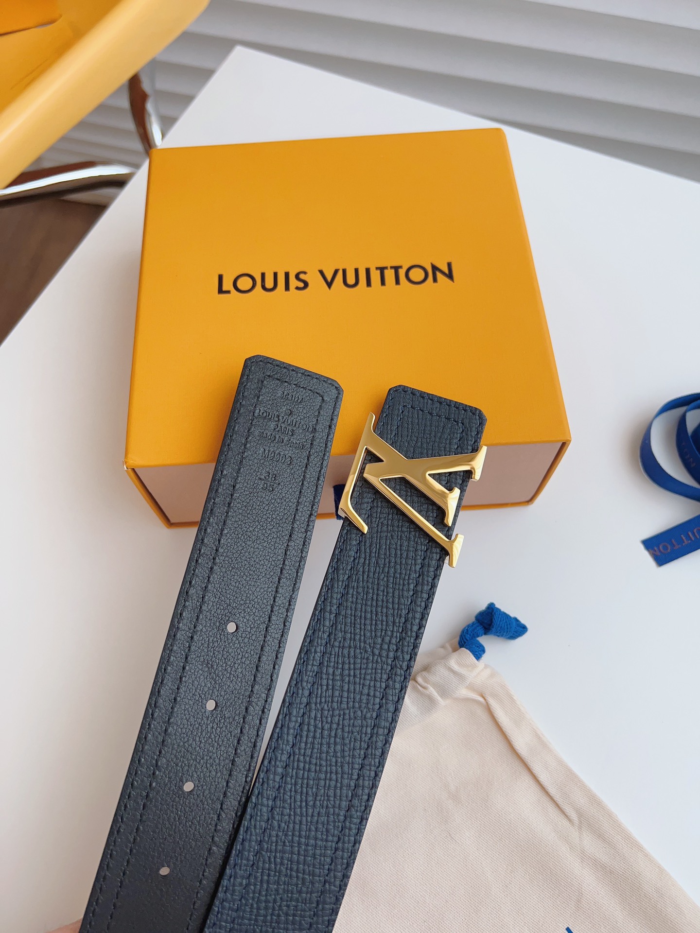 Louis Vuitton Basic Belt Cow Leather Black S-m-l