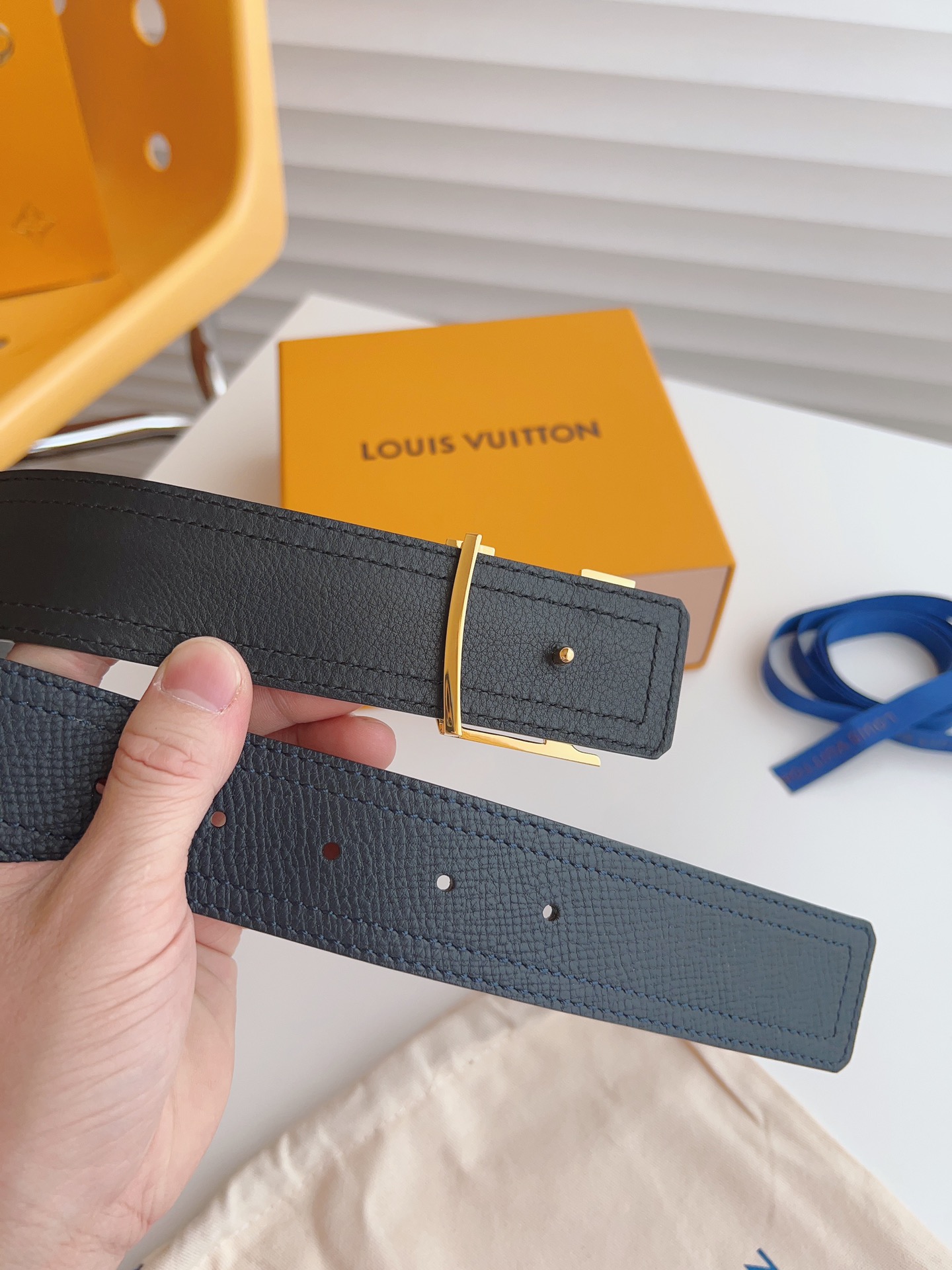 Louis Vuitton Basic Belt Cow Leather Black S-m-l