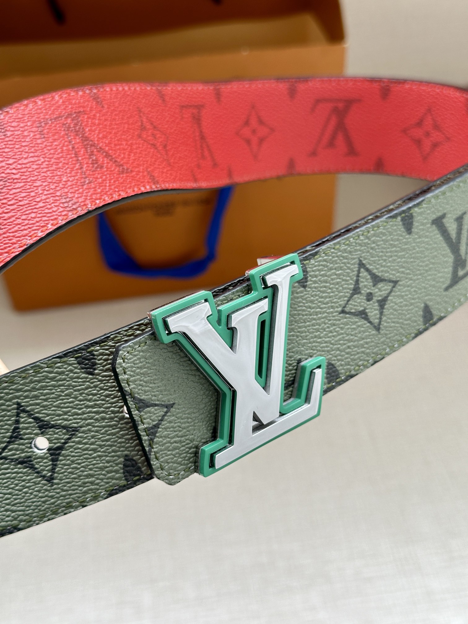 Louis Vuitton Male Basic Belt Green S-m-l