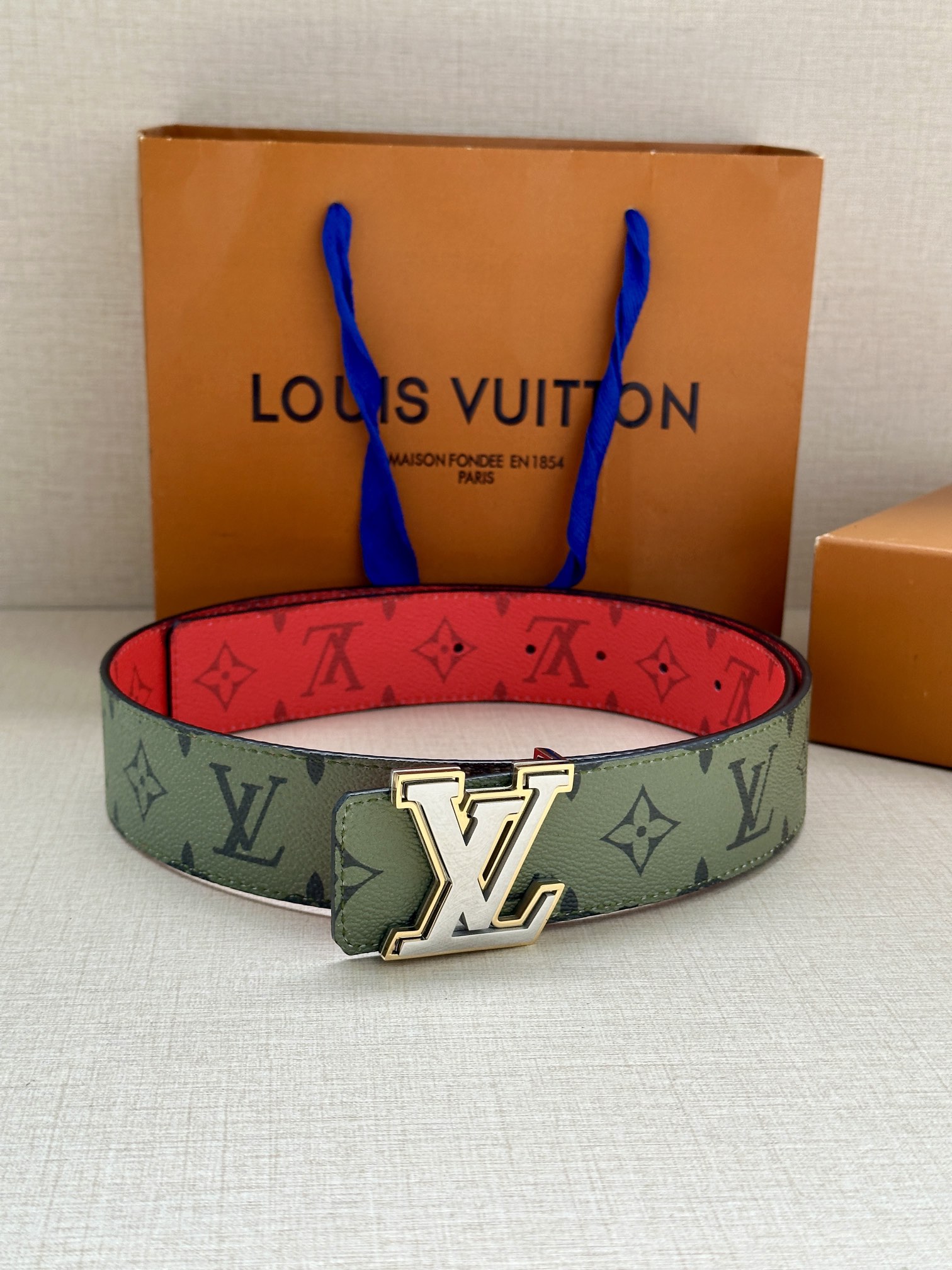 Louis Vuitton Male Basic Belt Green S-m-l