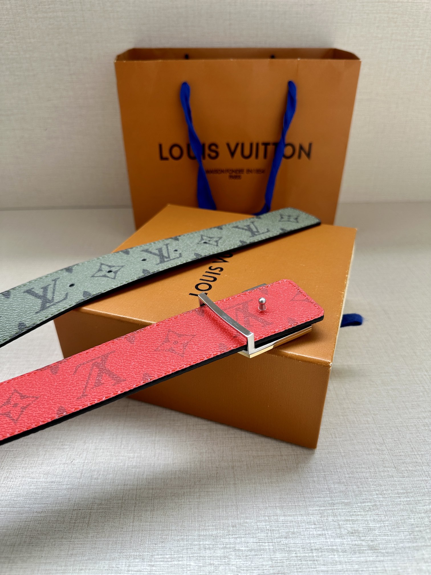 Louis Vuitton Male Basic Belt Green S-m-l