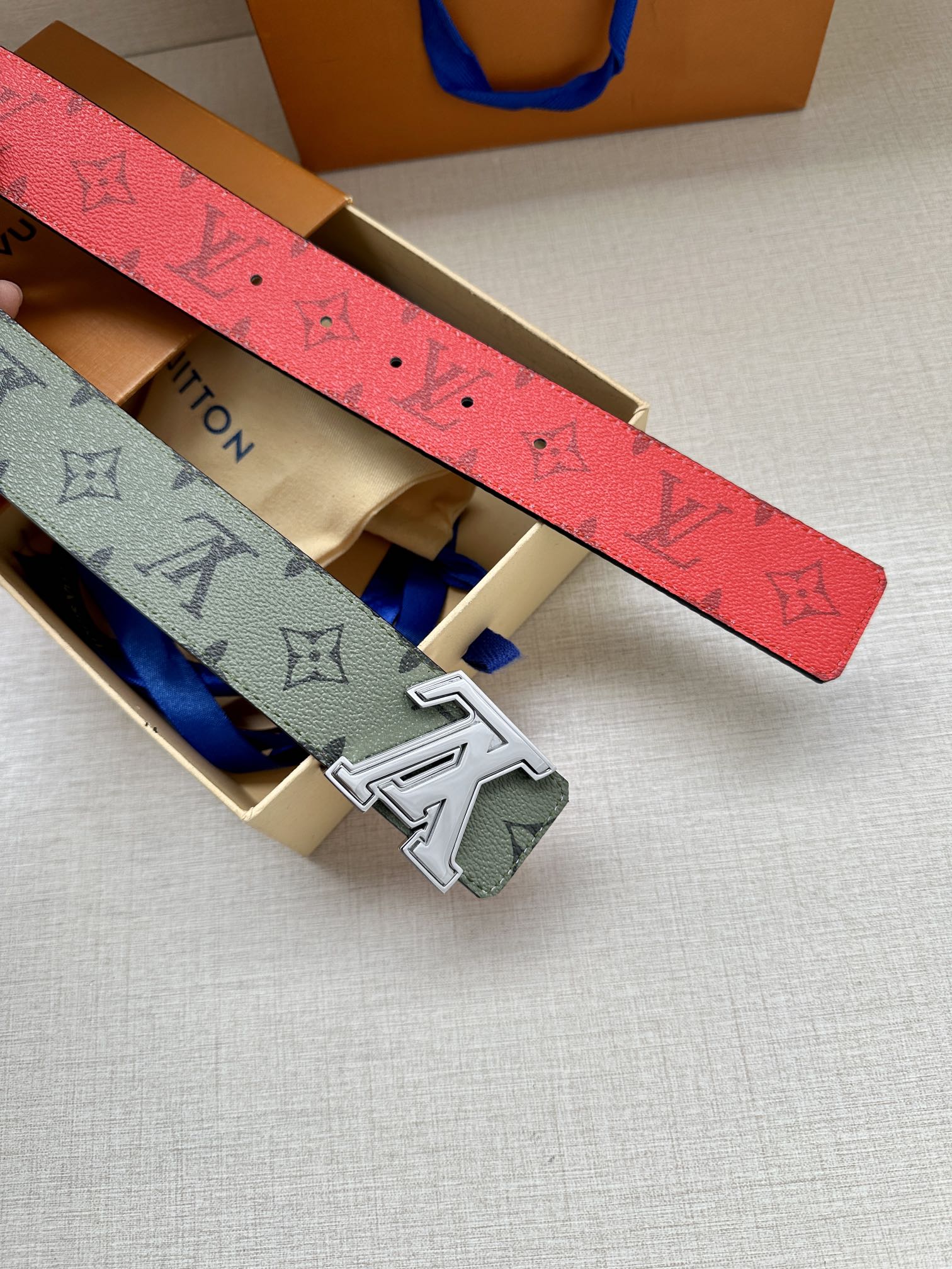 Louis Vuitton Male Basic Belt Green S-m-l